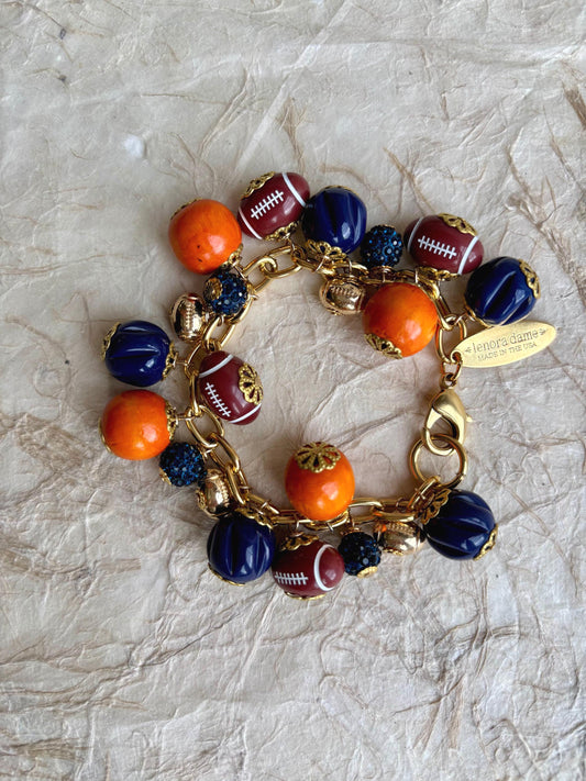 Chicago Football Charm Bracelet