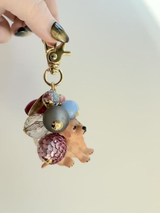 One-Of-A-Kind! Golden Retriever Puppy Bag Charm