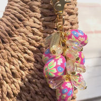 Lenora Dame Spring Egg Bag Charm - Pink & Iridescent