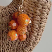 Lenora Dame Sequined Bauble Bag Charm - Orange