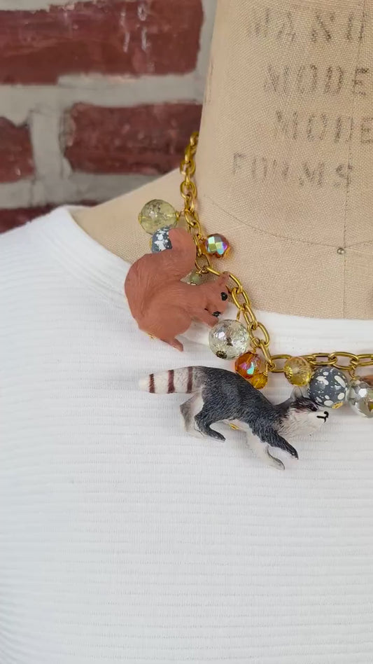 Lenora Dame Woodland Animals Charm Necklace