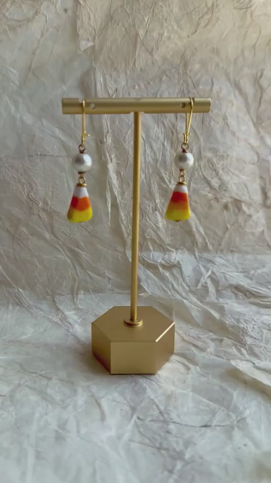 Lenora Dame Candy Corn Pearl Earrings