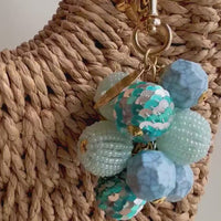 Lenora Dame Sequined Bauble Bag Charm - Blue