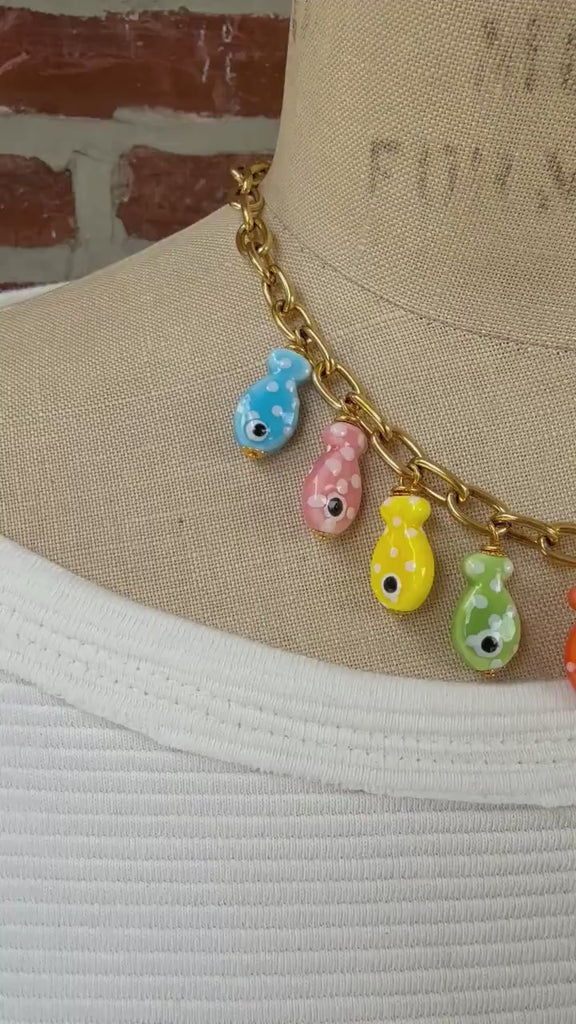 Lenora Dame Fish Charm Necklace