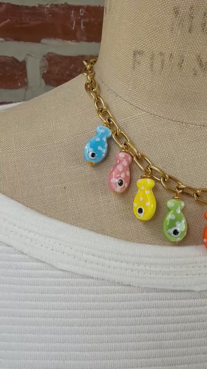 Lenora Dame Fish Charm Necklace