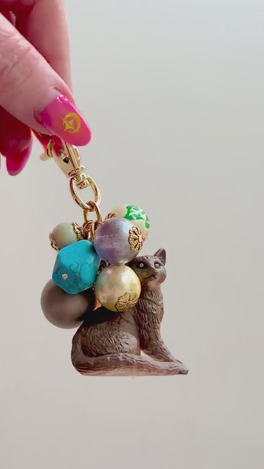 One-Of-A-Kind! Lenora Dame Tabby Cat Bag Charm