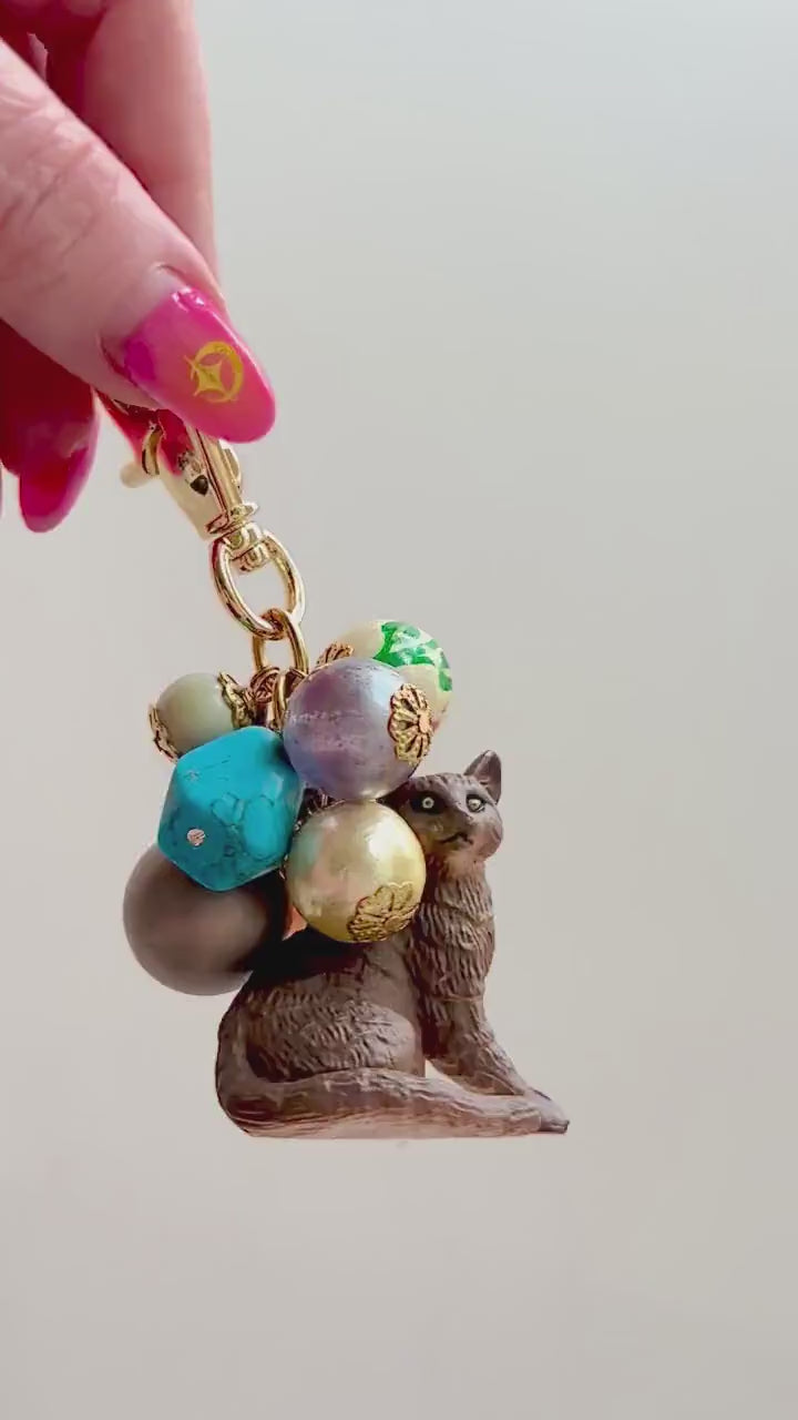 One-Of-A-Kind! Lenora Dame Tabby Cat Bag Charm