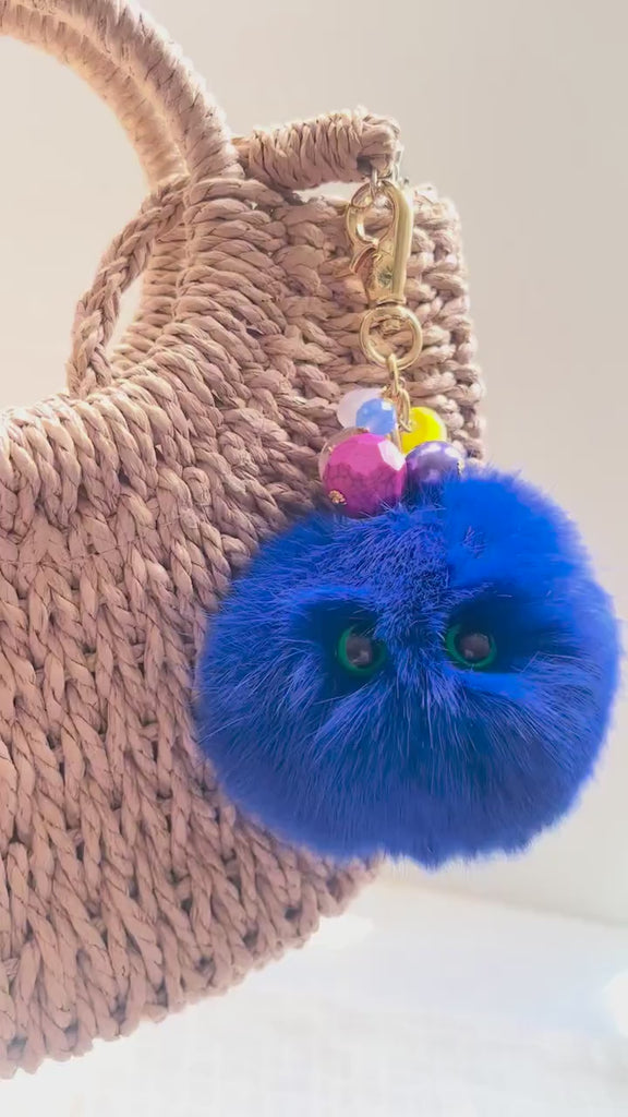 Lenora Dame Plush Monster Bag Charm - Royal Blue