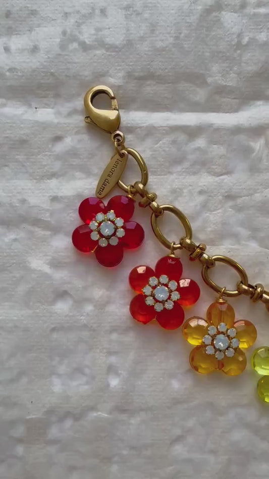 Lenora Dame Rainbow Flower Charm Bracelet