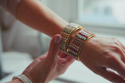 Rhinestone Cuff Bracelet - Choice of 3 Colors