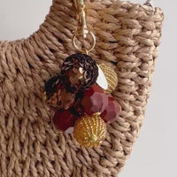 Lenora Dame Sequined Bauble Bag Charm - Brown