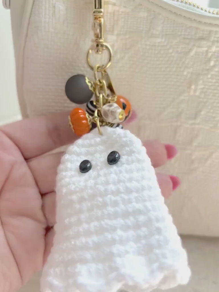 Lenora Dame Crochet Ghost Bag Charm