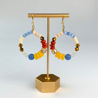 Folk Art Posies Hoop Earrings