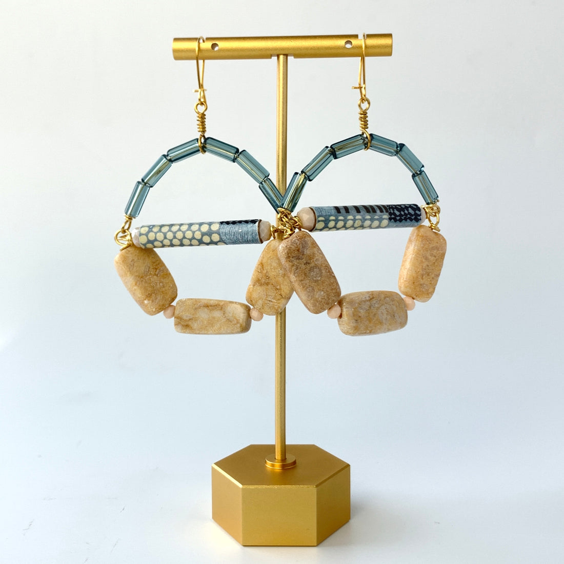 Folk Art Fortune Hoop Earrings