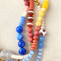 Folk Art Glass Beaded Layered Necklace