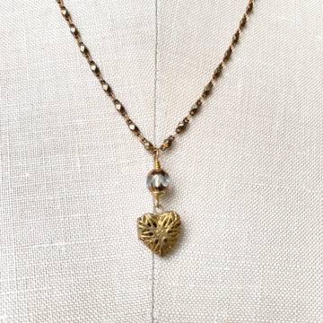 Tiny Filigree Heart Locket