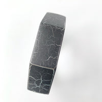 Retro Octagon Resin Silver Crackle Bangle Bracelet