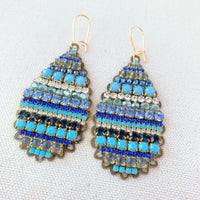 French Bleu Rhinestone Earrings