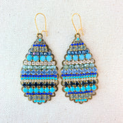 French Bleu Rhinestone Earrings