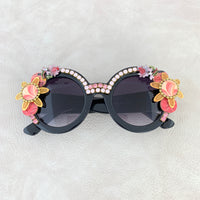 Folk Art Nancy Embellished Round Sunglasses