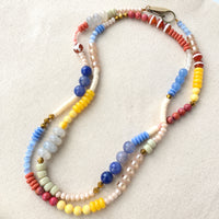 Folk Art Rope Glass Beaded Necklace