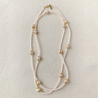 Blush Pearl Delicate Long Necklace