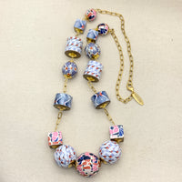 Folk Art Linked Wooden Bead Necklace