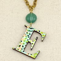 Folk Art Monogram Pendant Necklace