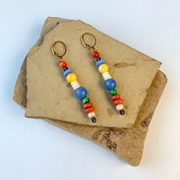 Folk Art Candlestick Glass Beaded Earrings