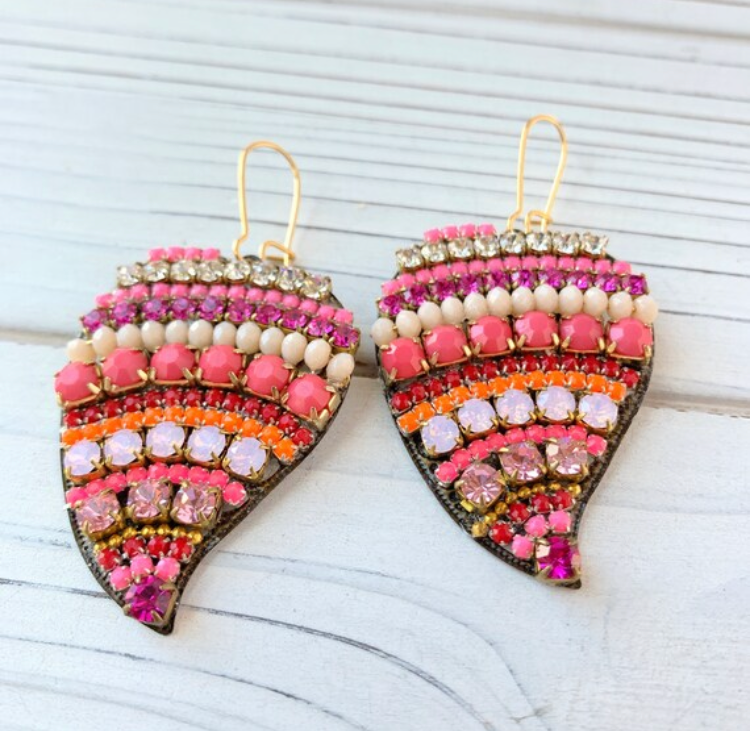 Rhinestone Heart Earrings