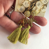 Lenora Dame Bird Tassel Earrings