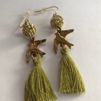 Lenora Dame Bird Tassel Earrings