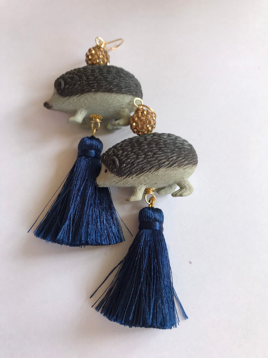 Lenora Dame Spiky Hedgehog Tassel Earrings