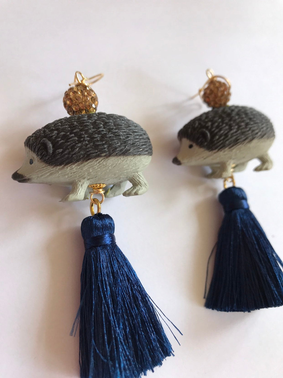 Lenora Dame Spiky Hedgehog Tassel Earrings