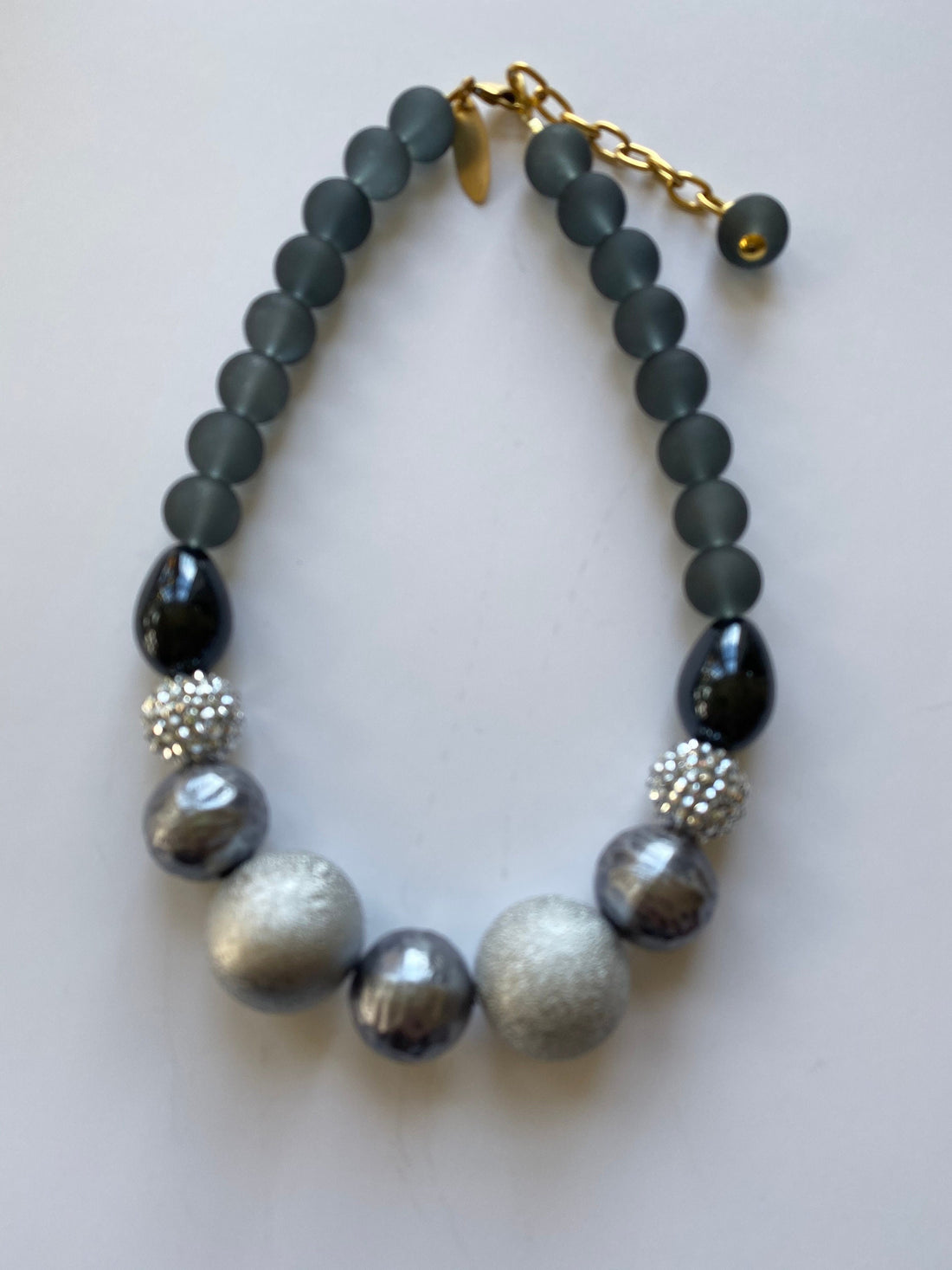 Lenora Dame Grey and Black Queen Mum Choker Statement Necklace