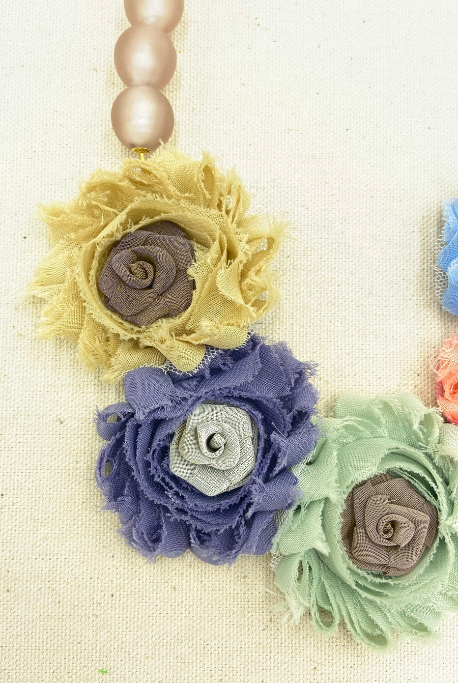 Lenora Dame Easter Egg Silk Corsage Bib Necklace