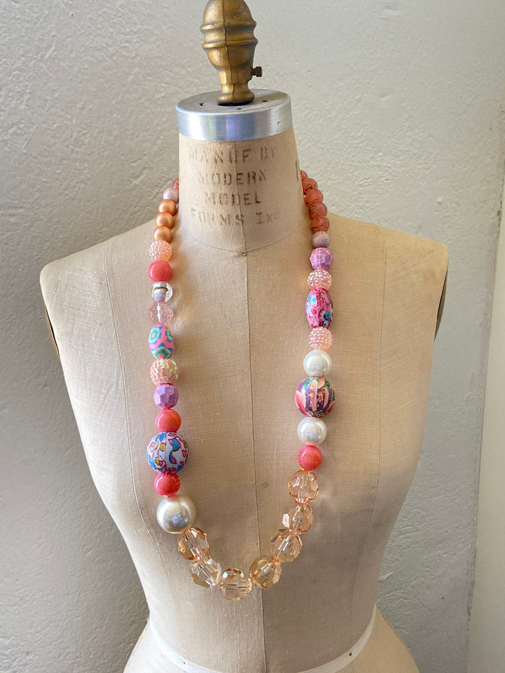 Lenora Dame Long Queen Mum Pinky Necklace