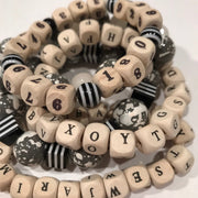 Lenora Dame 5-Piece Numbers + Letters Stretch Bracelet Set