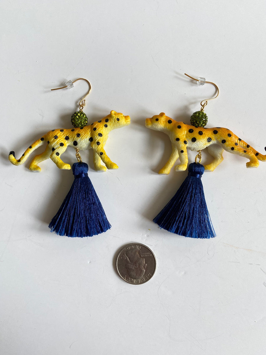 Lenora Dame Leaping Leopard Earrings