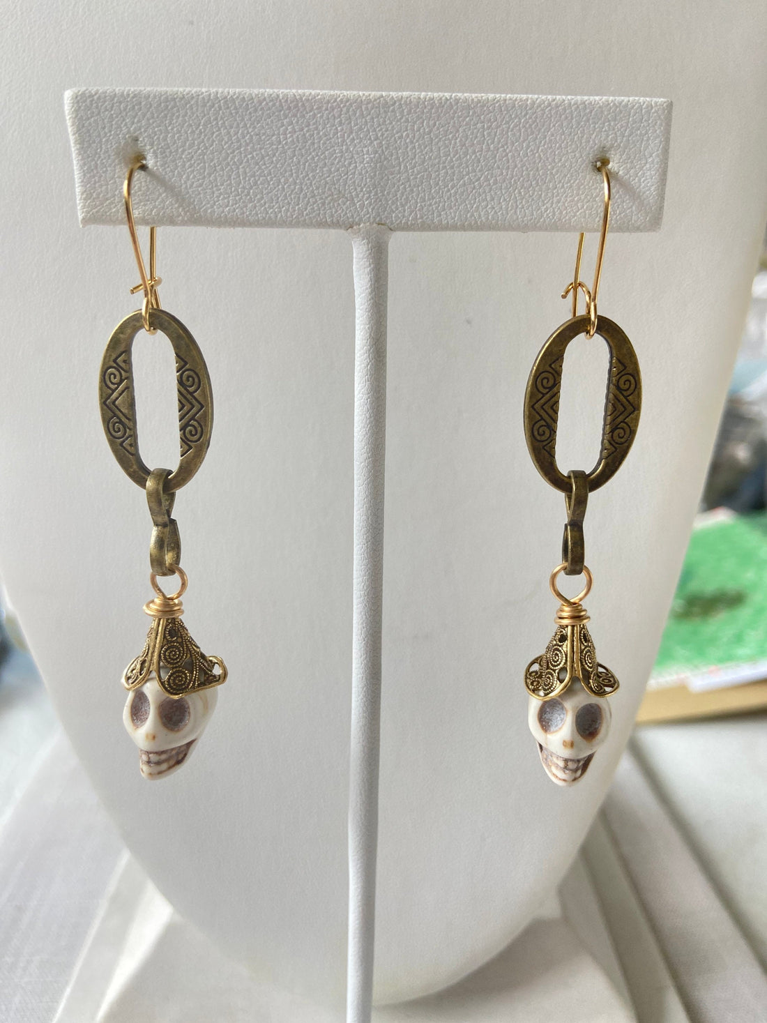 Lenora Dame Shackled Skull Earrings - Halloween Earrings