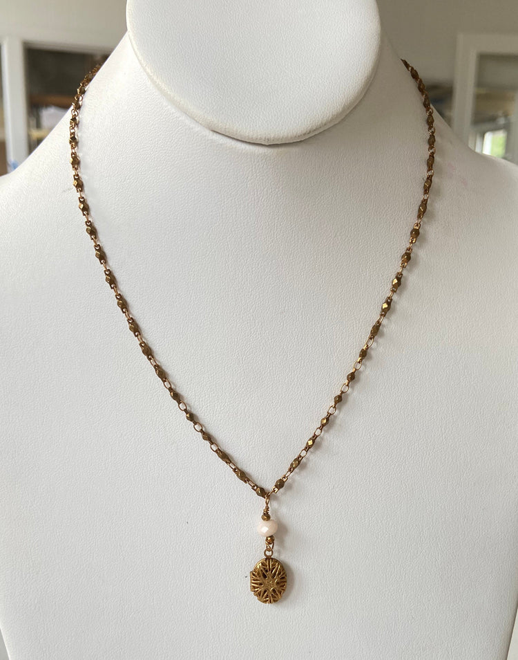 Lenora Dame Tiny Filigree Oval Locket
