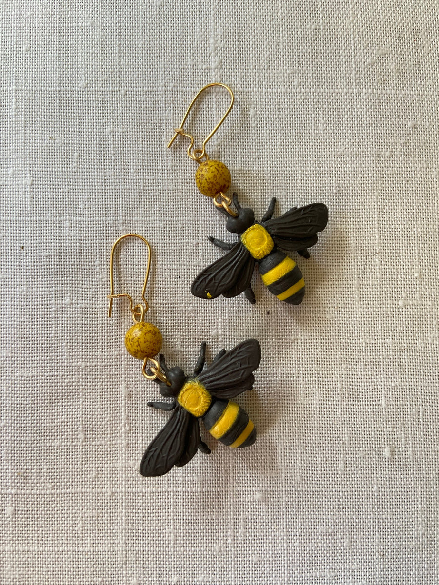 Lenora Dame Honey Bee Earrings