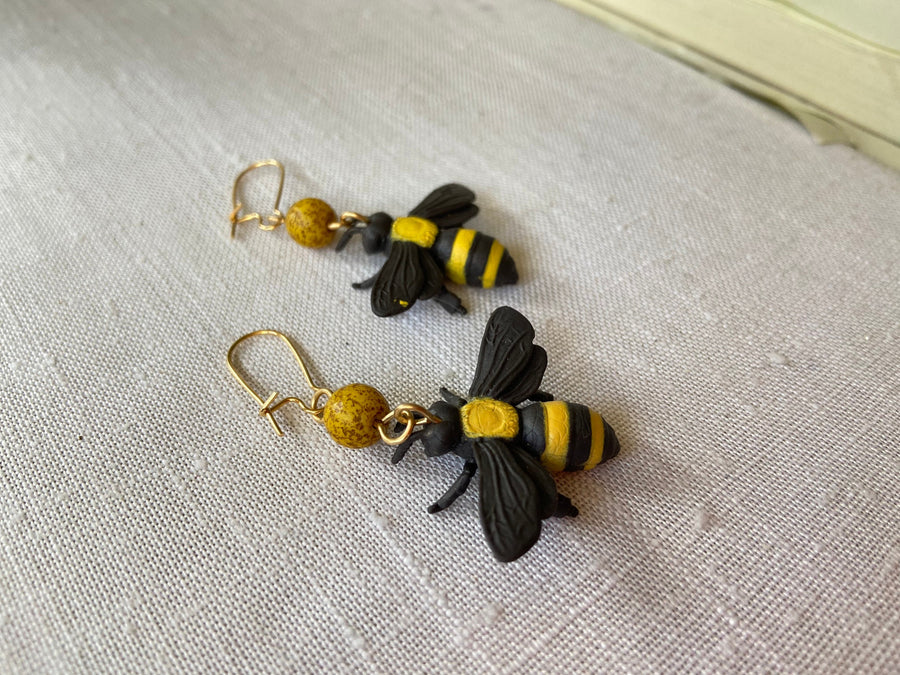 Lenora Dame Honey Bee Earrings