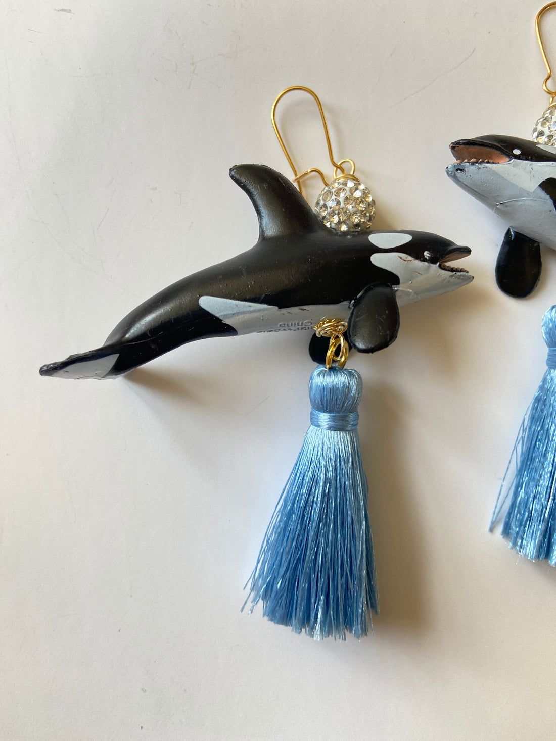 Lenora Dame Orca Whale Tassel Earrings