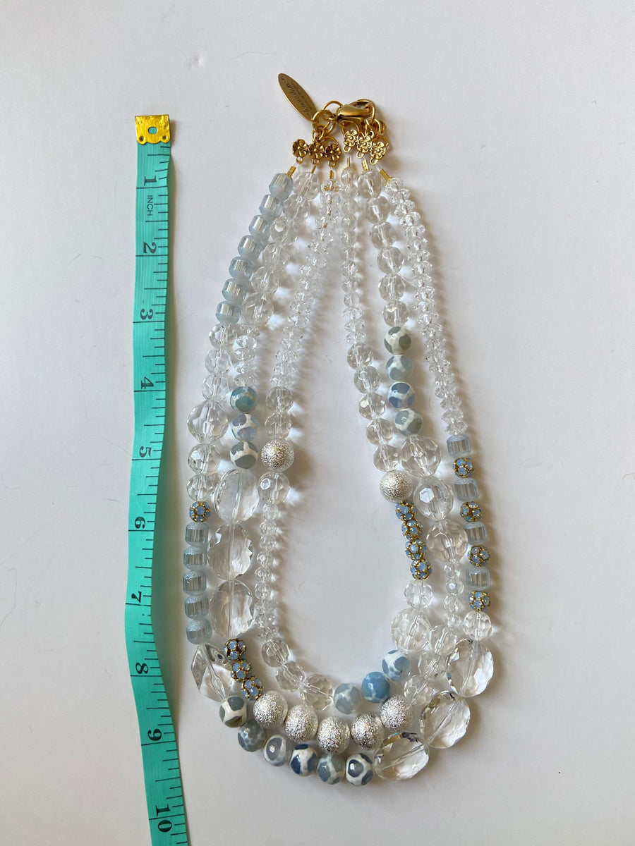 Lenora Dame Frosty Multi-Strand Necklace - Holiday Jewelry - Crystal Necklace