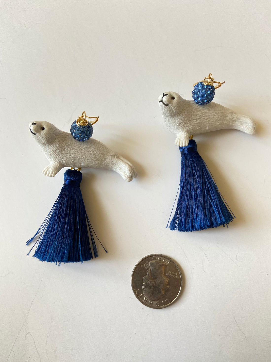 Lenora Dame Smiley Seal Tassel Earrings