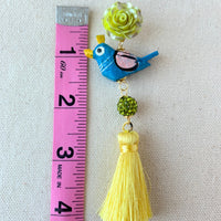 Lenora Dame Tropical Bird Tassel Earrings