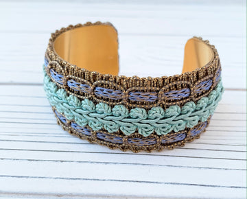 Lenora Dame Tudor Collection Cuff Bracelet in Turquoise and Violet