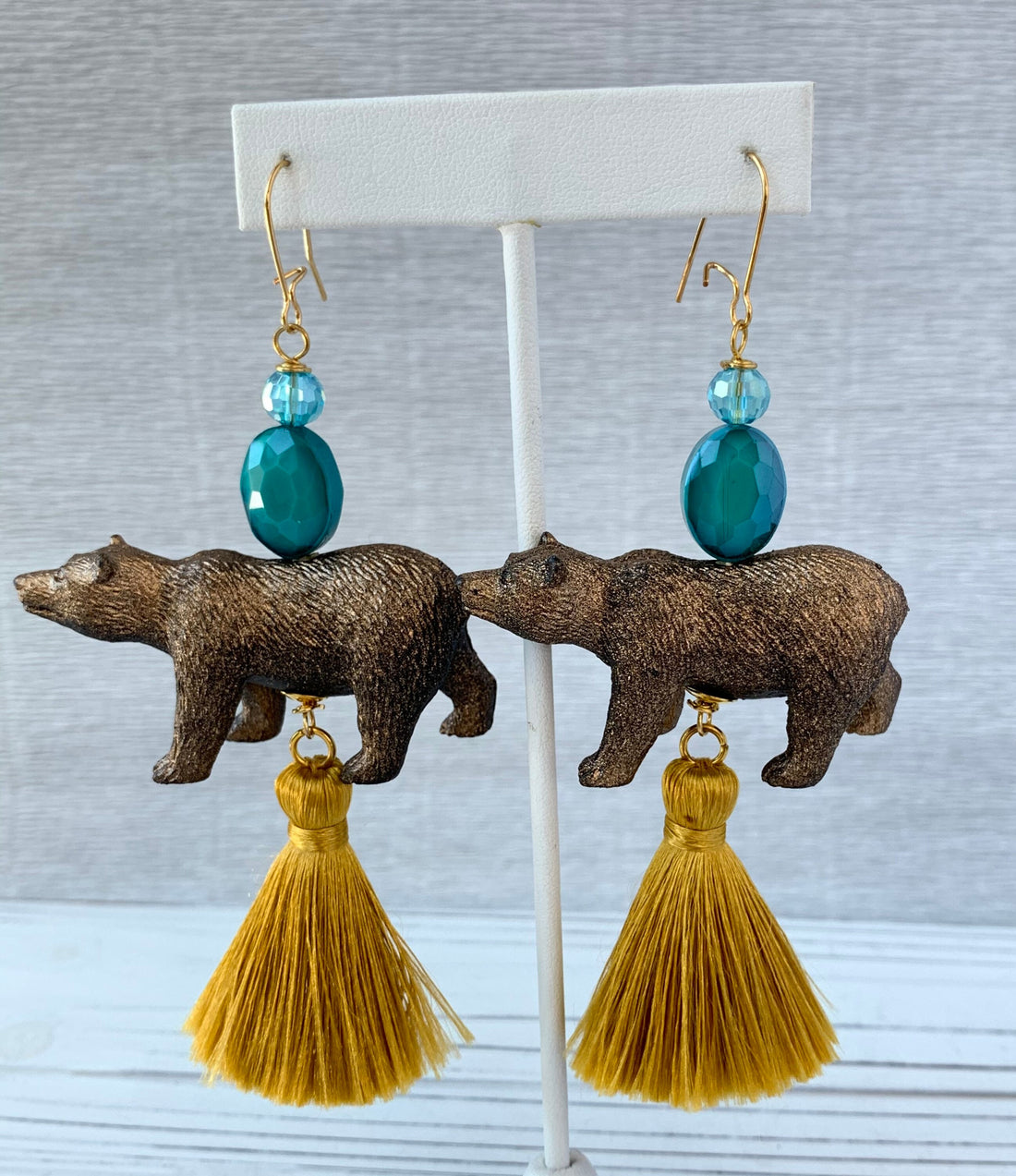 Lenora Dame Golden Bear Tassel Earrings