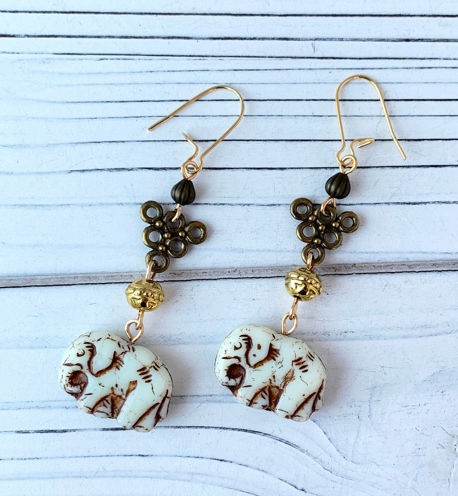 Lenora Dame Strength & Wisdom Elephant Earrings